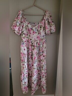 Floral Midi Dress in Pink